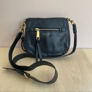 Marc Jacobs Recruit Nomad Small Saddle Bag in Black Pebbled Leather (Crossbody)